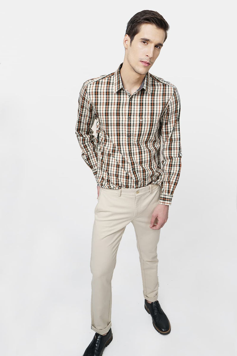 BASICS SLIM FIT CHECKS SHIRT