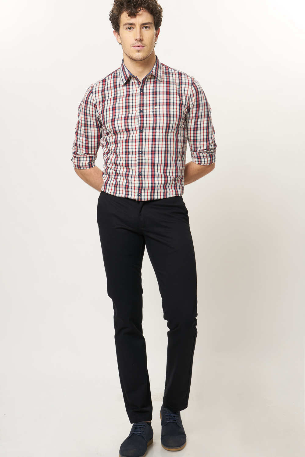 BASICS SLIM FIT CHECKS SHIRT