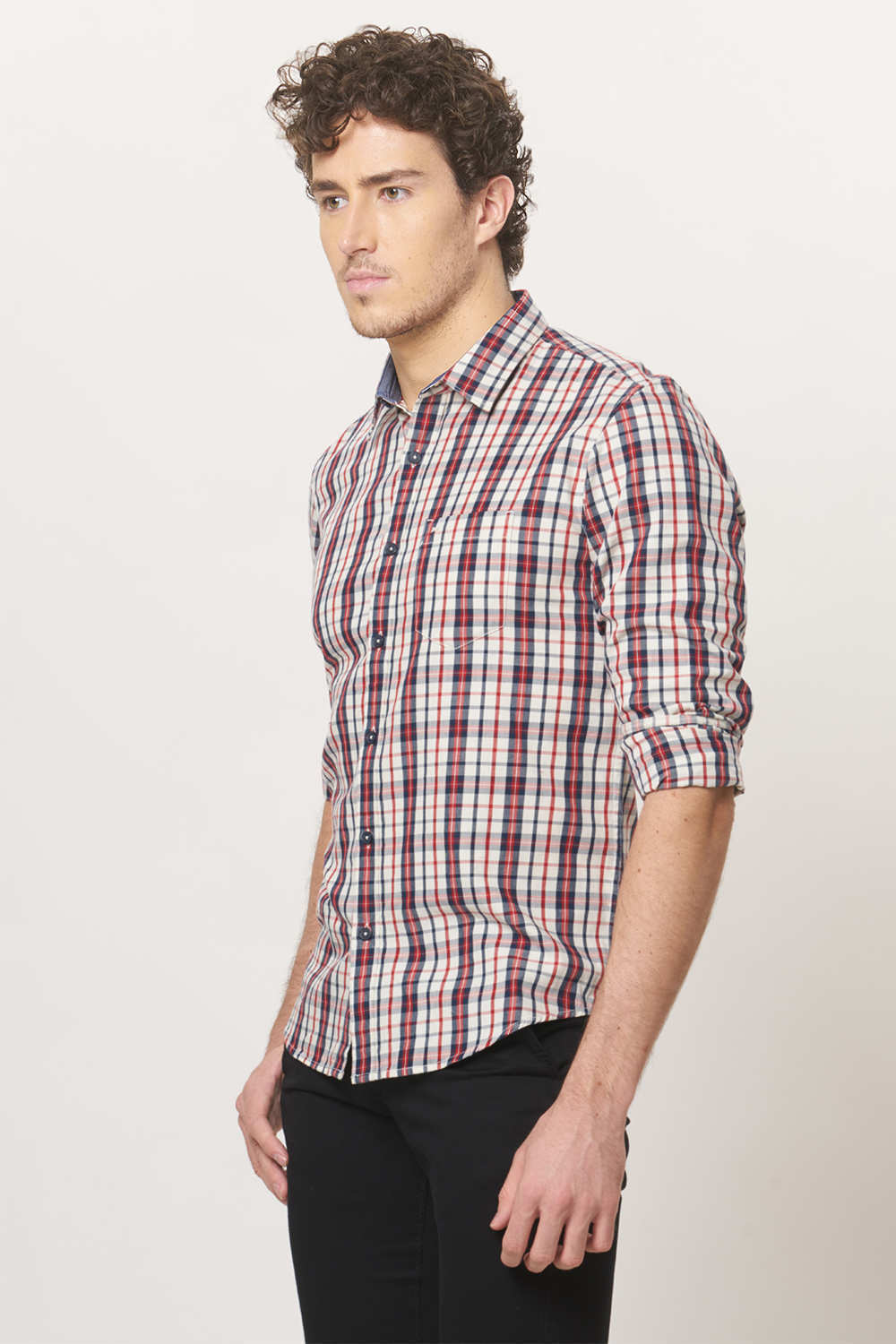 BASICS SLIM FIT CHECKS SHIRT