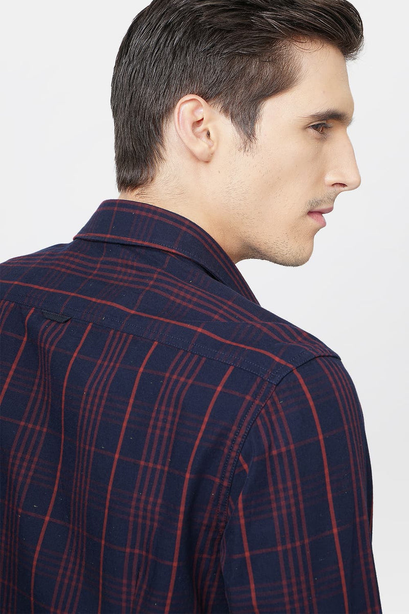 BASICS SLIM FIT CHECKS SHIRT