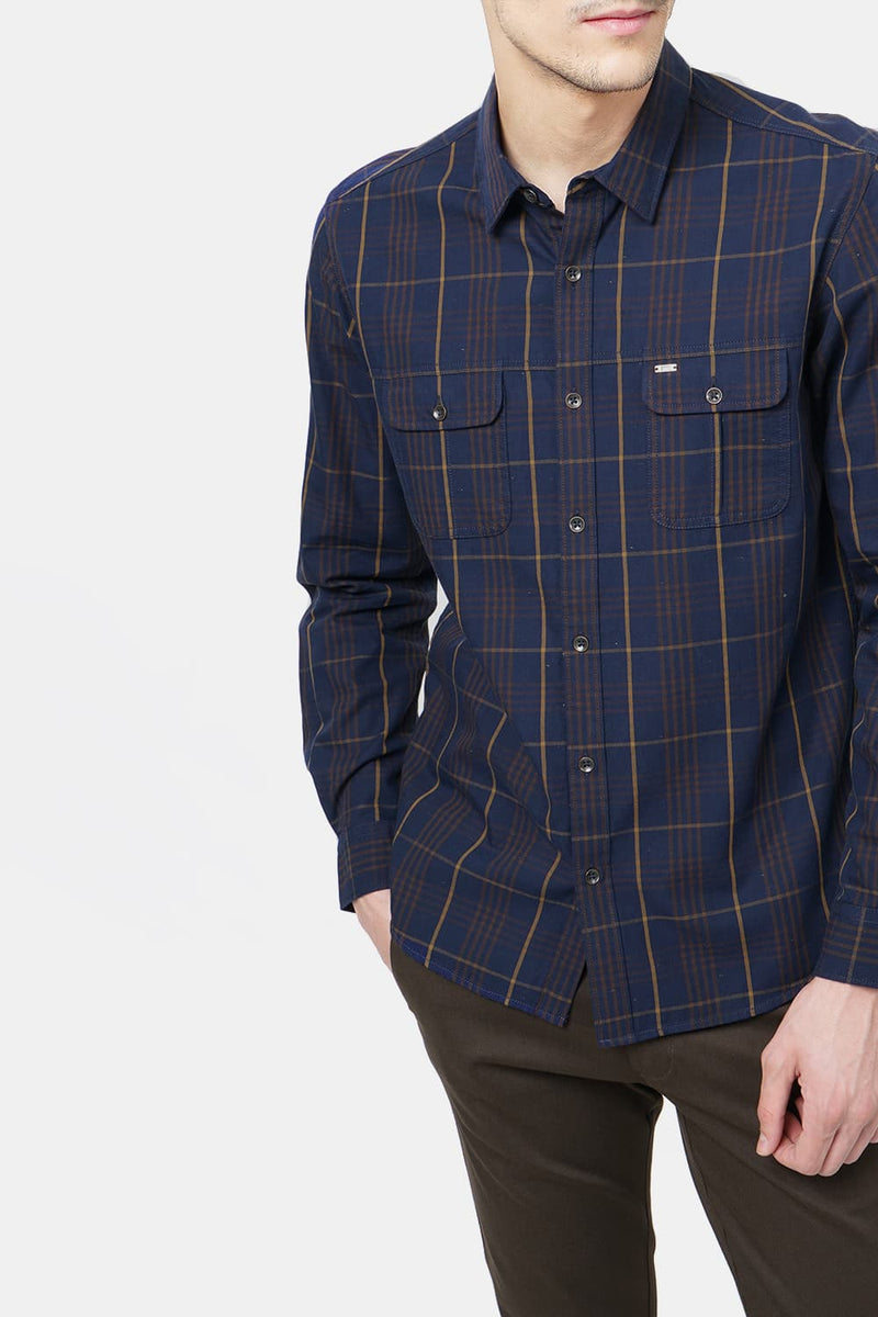 BASICS SLIM FIT CHECKS SHIRT