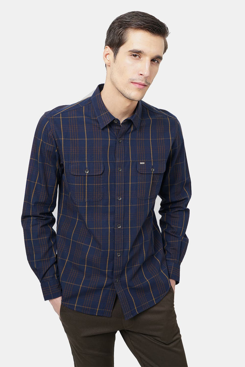 BASICS SLIM FIT CHECKS SHIRT