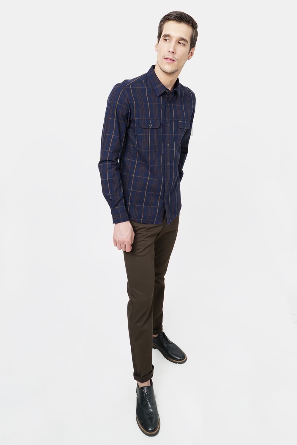 BASICS SLIM FIT CHECKS SHIRT