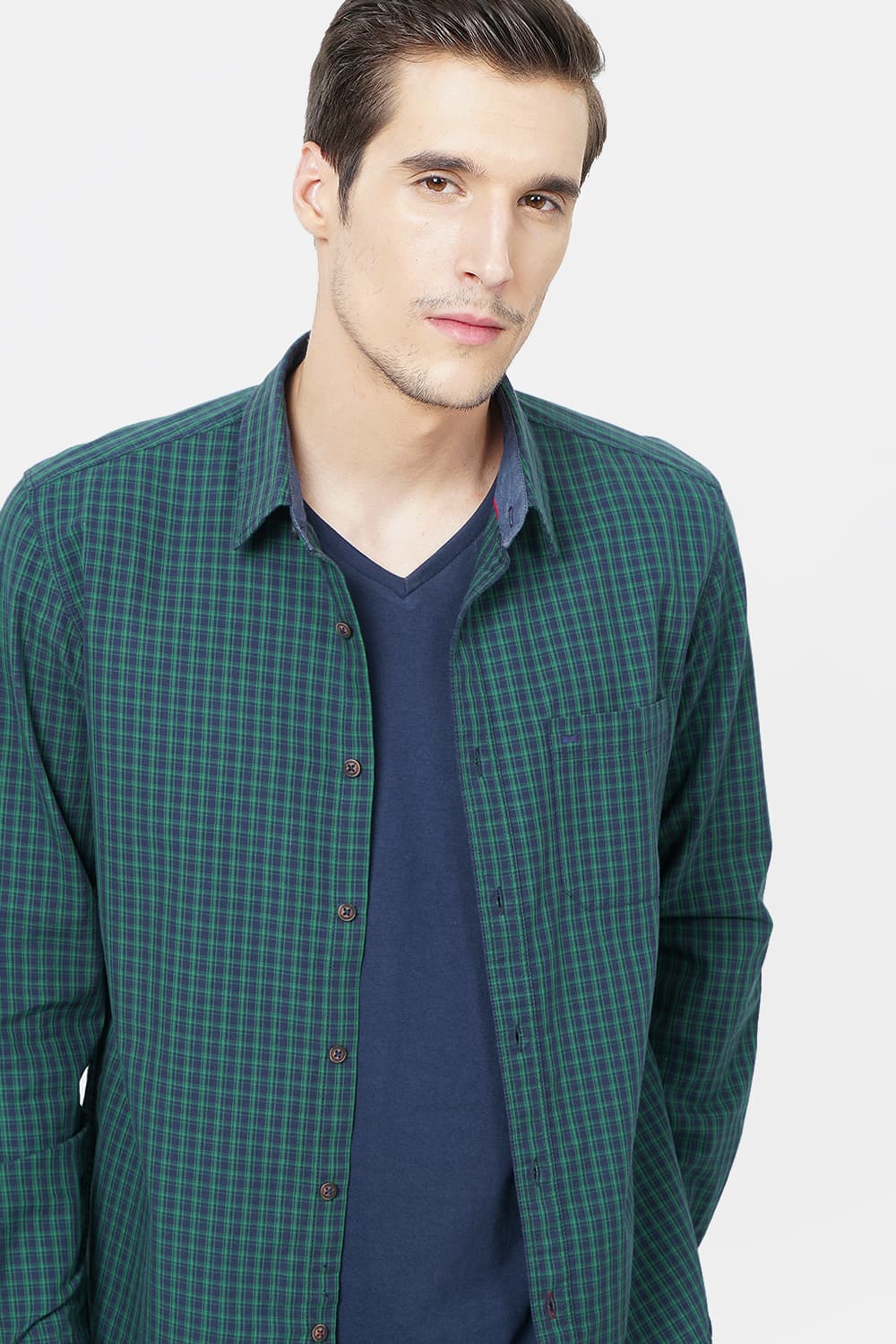 BASICS SLIM FIT CHECKS SHIRT