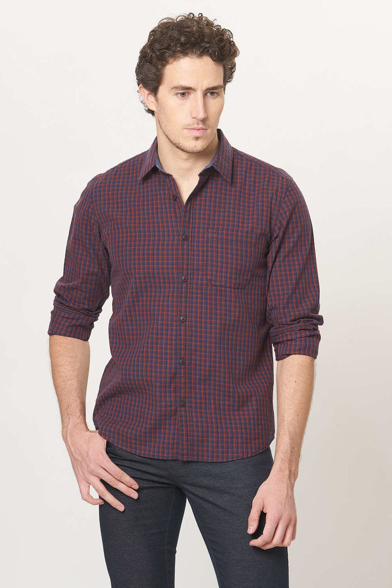 BASICS SLIM FIT CHECKS SHIRT