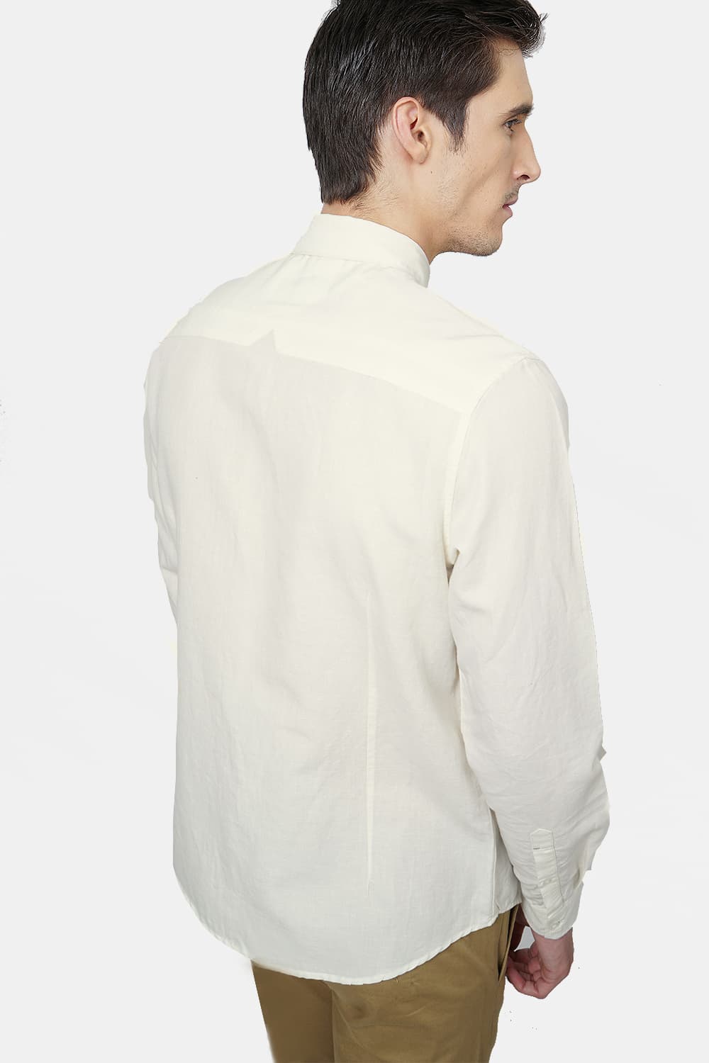 BASICS SLIM FIT COTTON LINEN SHIRT