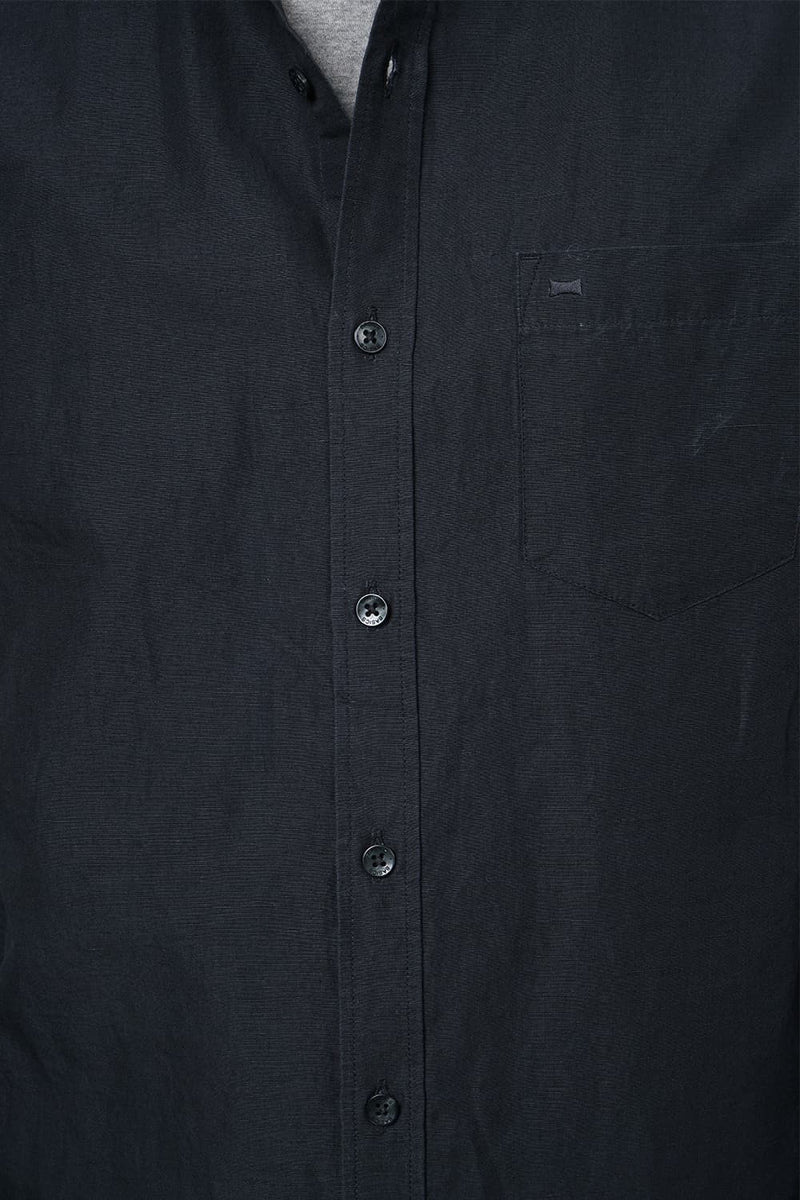 BASICS SLIM FIT COTTON LINEN SHIRT