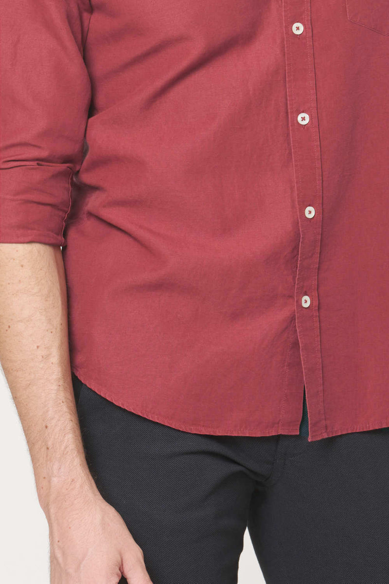 BASICS SLIM FIT COTTON LINEN SHIRT