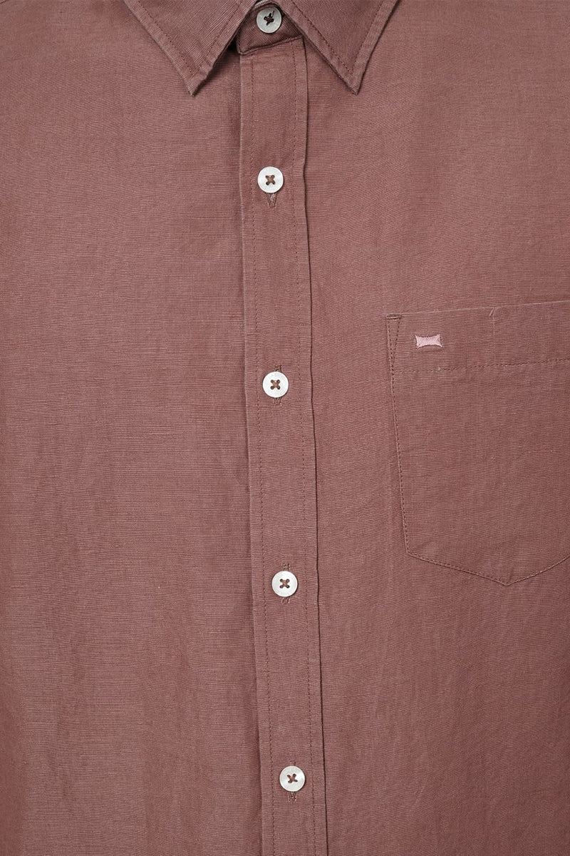 BASICS SLIM FIT COTTON LINEN SHIRT