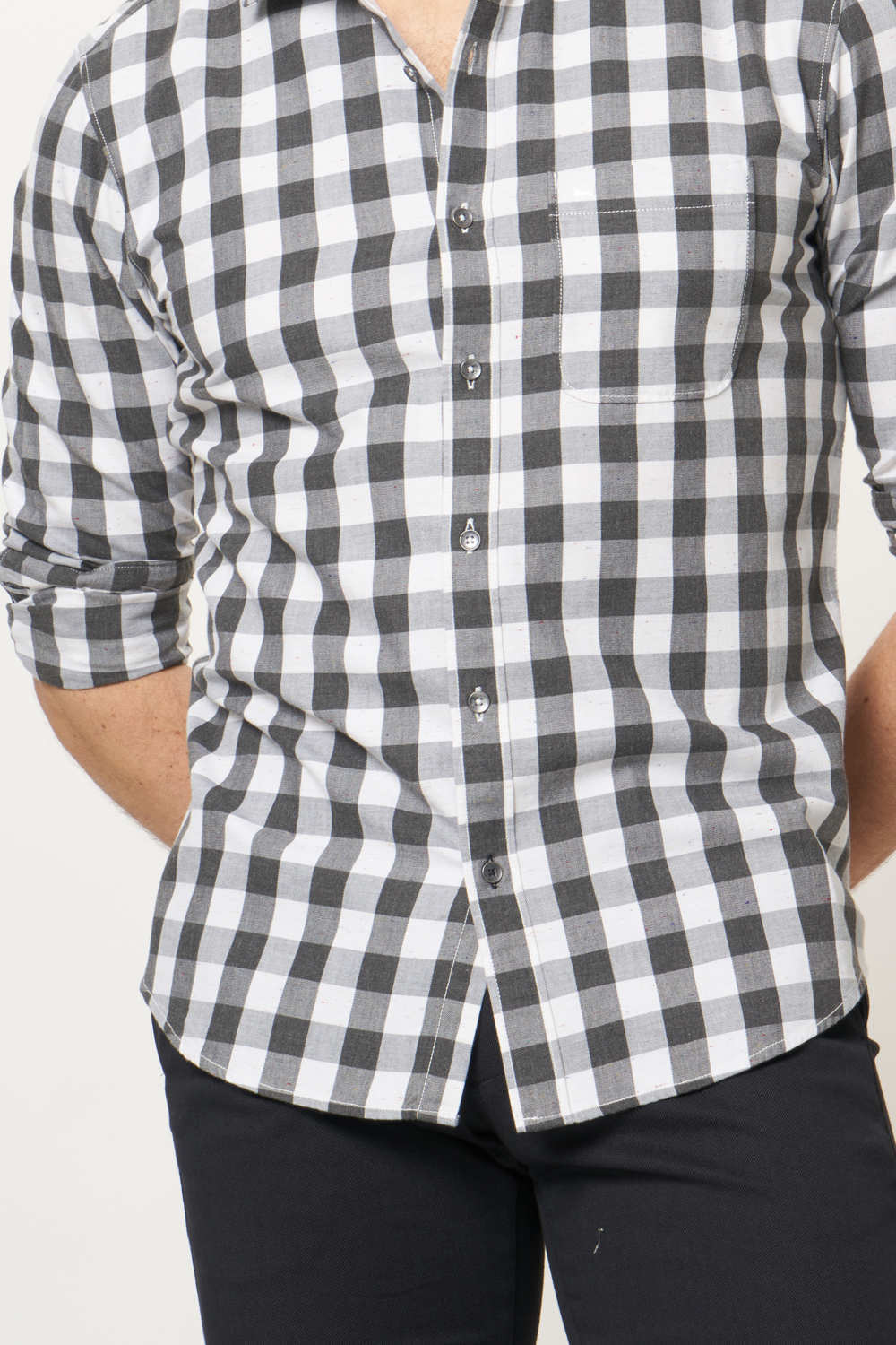 BASICS SLIM FIT CHECKS SHIRT