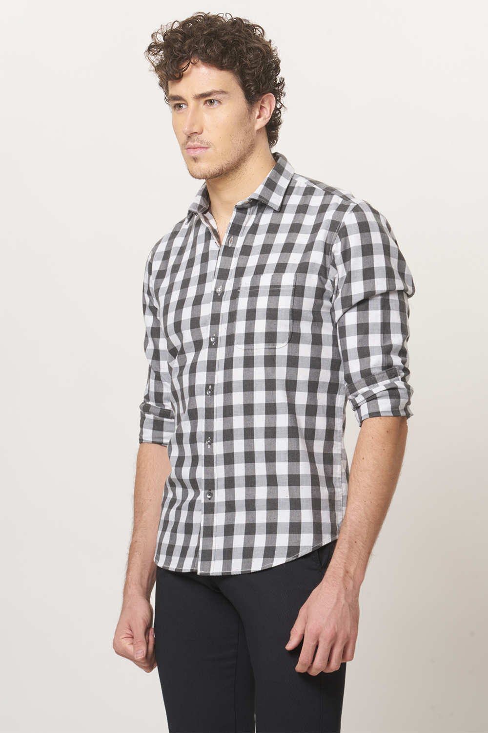 BASICS SLIM FIT CHECKS SHIRT