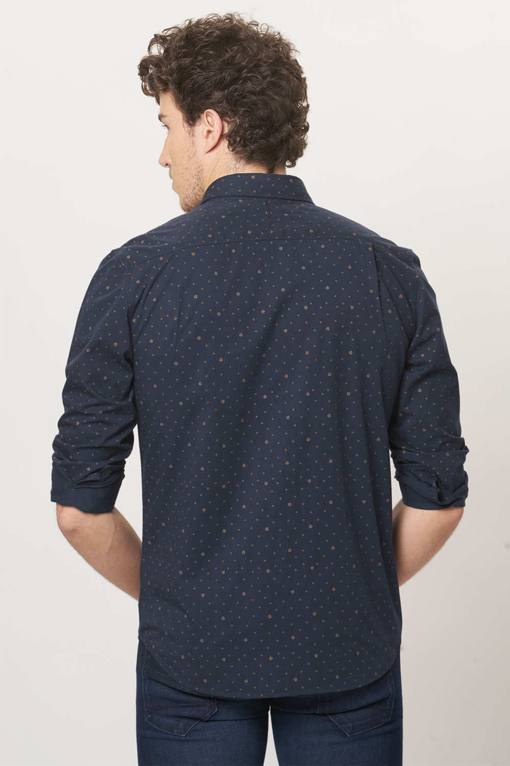 BASICS SLIM FIT PRINTED SHIRT