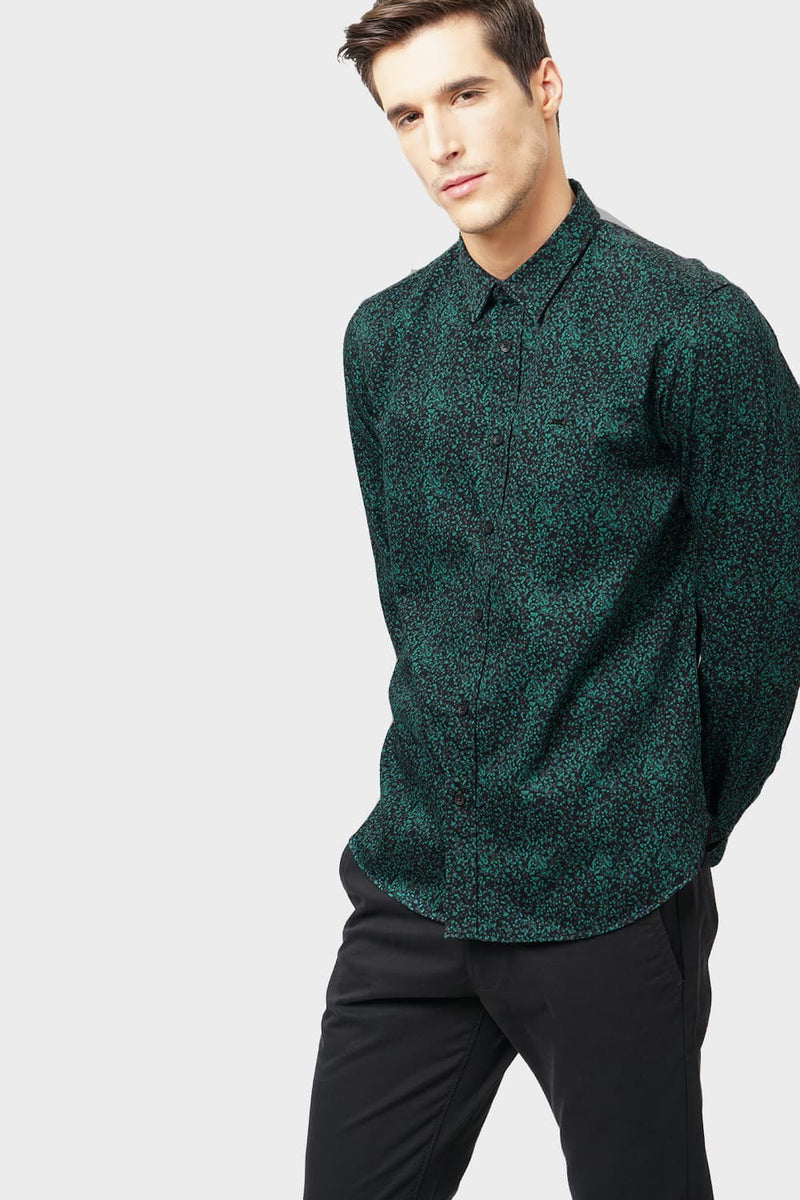 BASICS SLIM FIT PRINTED SHIRT