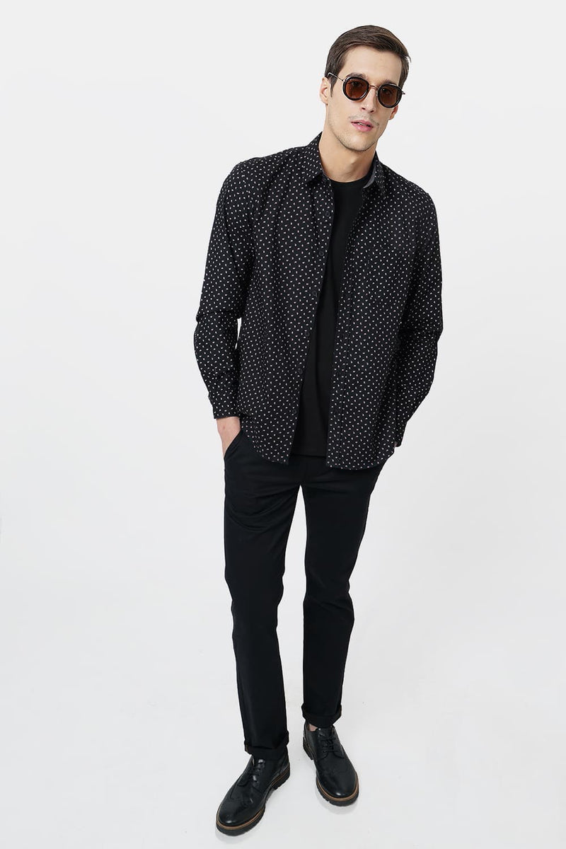 BASICS SLIM FIT PRINTED SHIRT