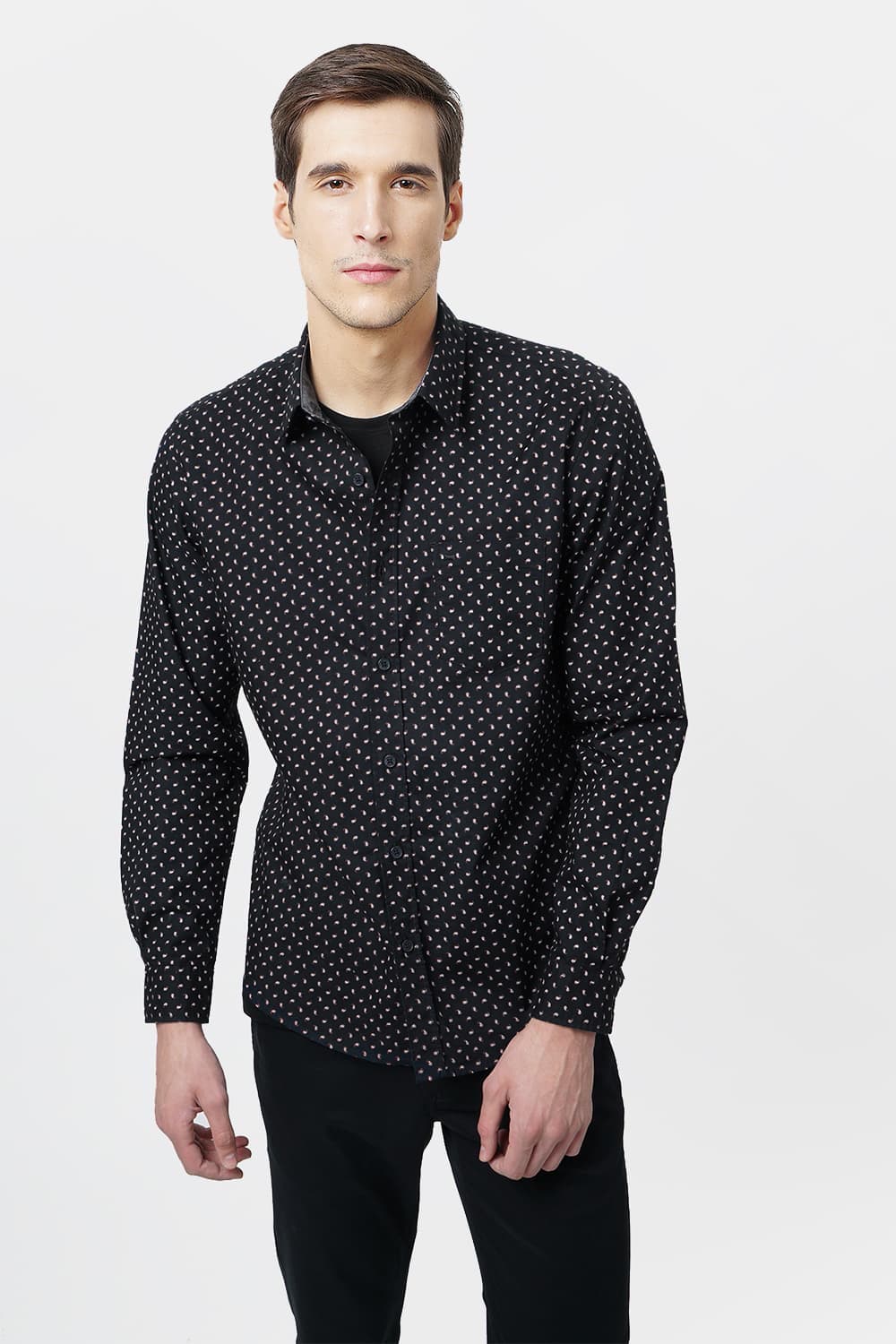 BASICS SLIM FIT PRINTED SHIRT