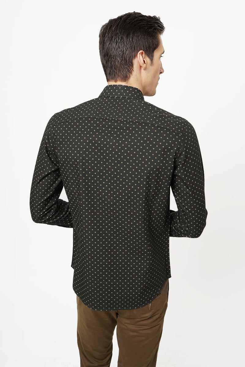 BASICS SLIM FIT PRINTED SHIRT