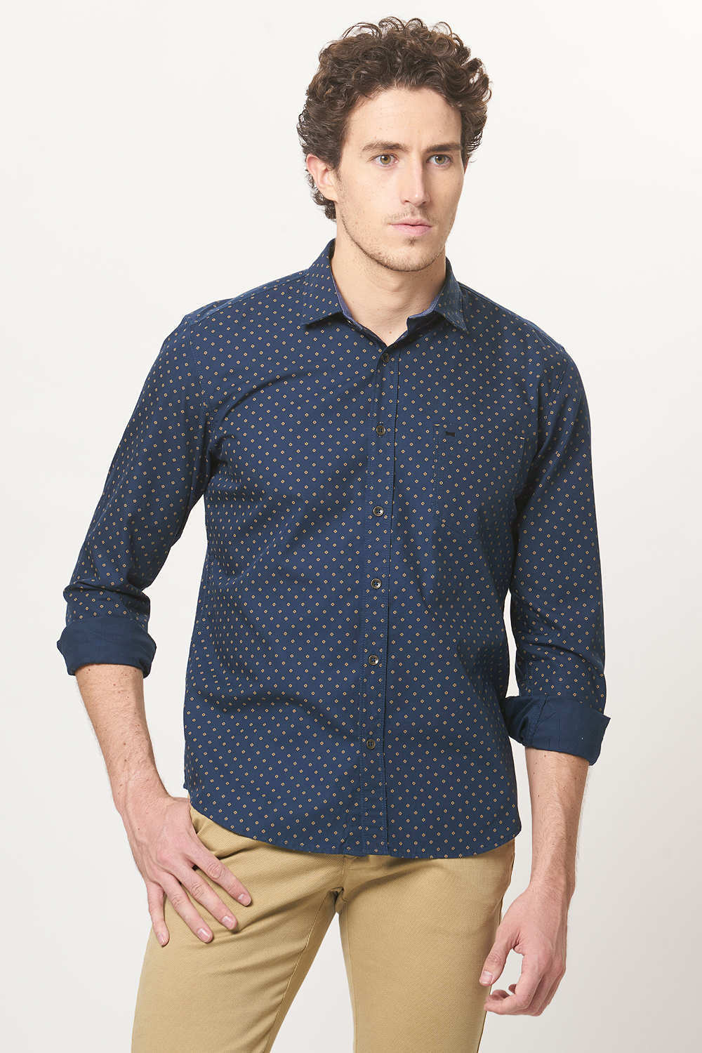 BASICS SLIM FIT PRINTED SHIRT