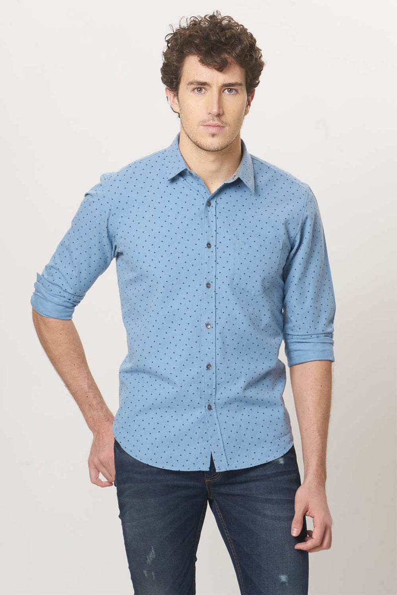 BASICS SLIM FIT PRINTED SHIRT