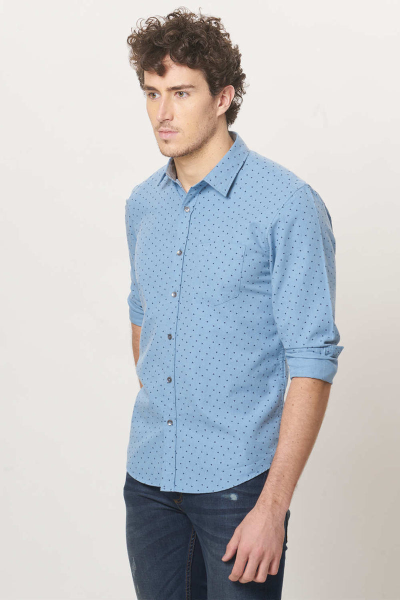 BASICS SLIM FIT PRINTED SHIRT