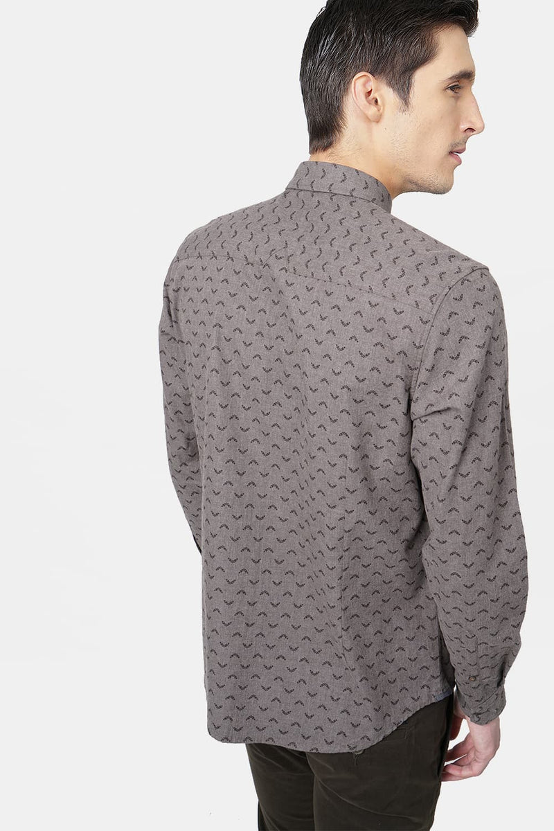 BASICS SLIM FIT PRINTED SHIRT