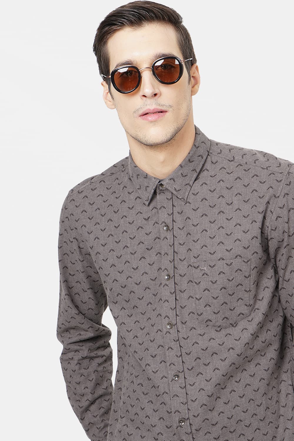 BASICS SLIM FIT PRINTED SHIRT