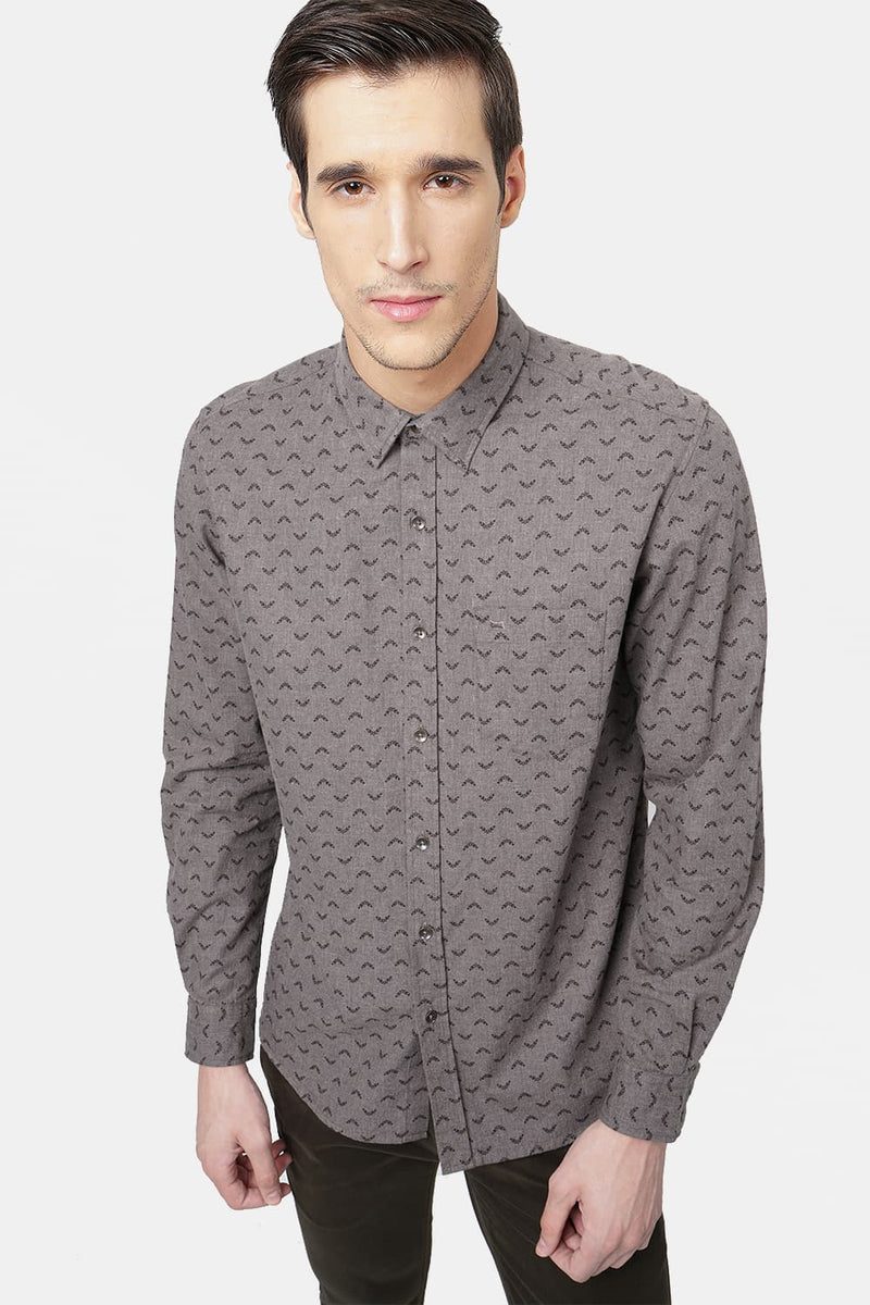 BASICS SLIM FIT PRINTED SHIRT