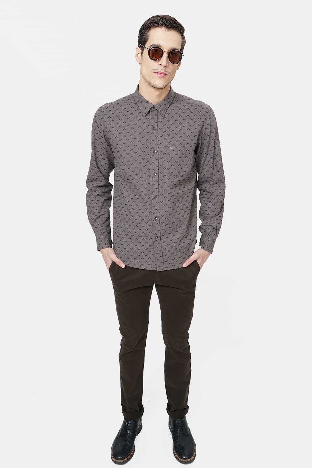 BASICS SLIM FIT PRINTED SHIRT