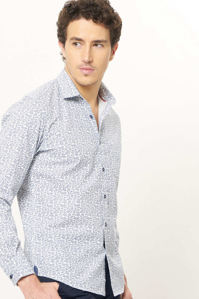 BASICS SLIM FIT PRINTED SHIRT