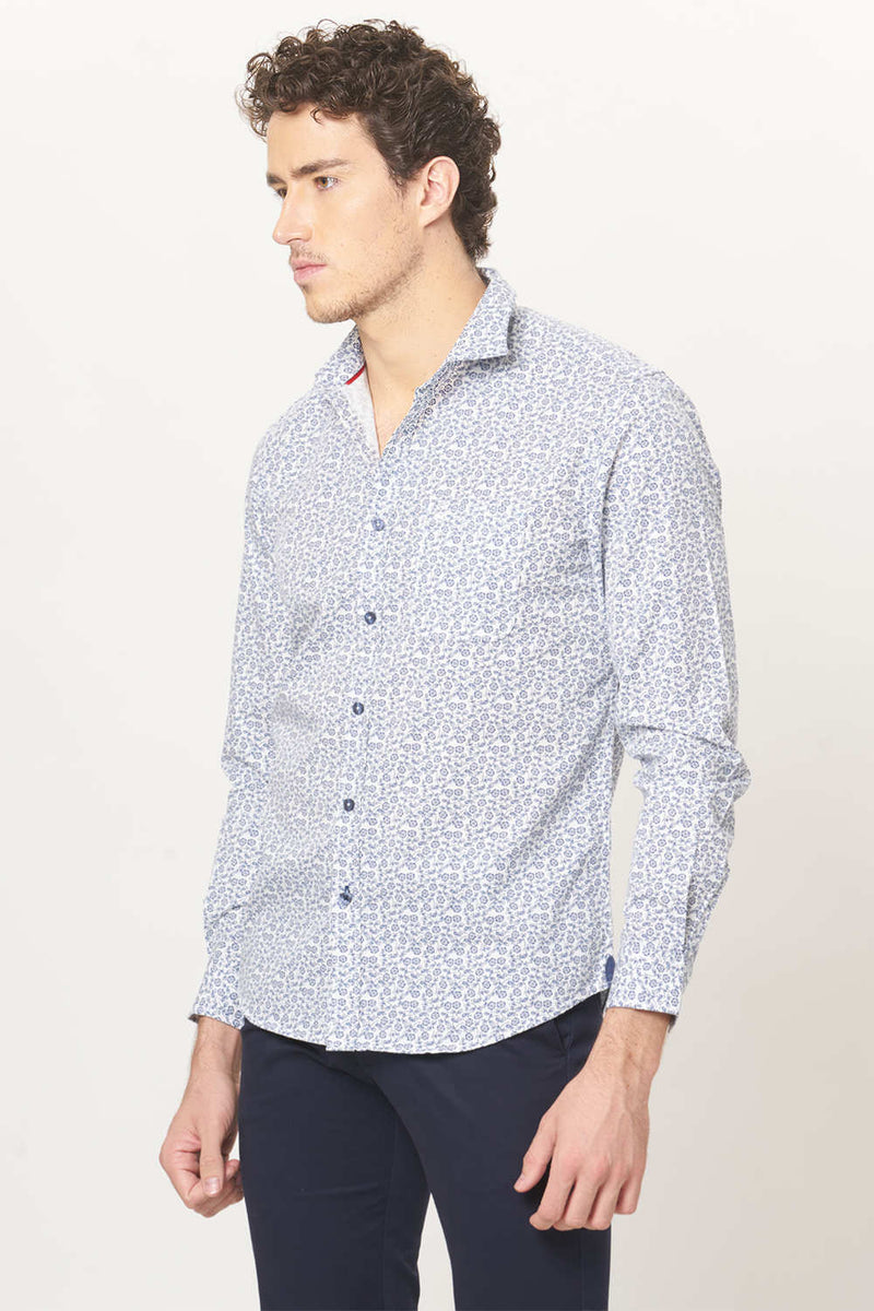 BASICS SLIM FIT PRINTED SHIRT