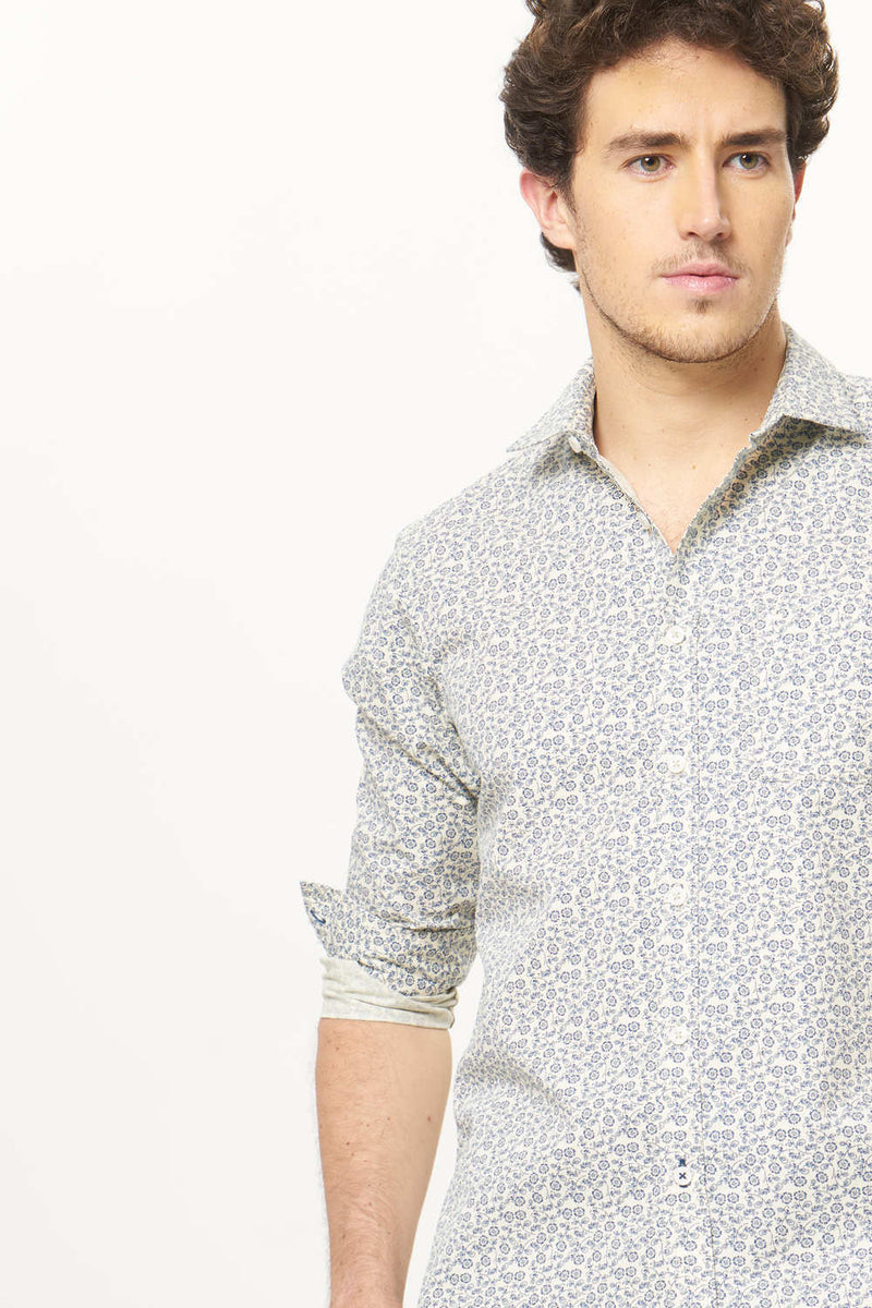 BASICS SLIM FIT PRINTED SHIRT