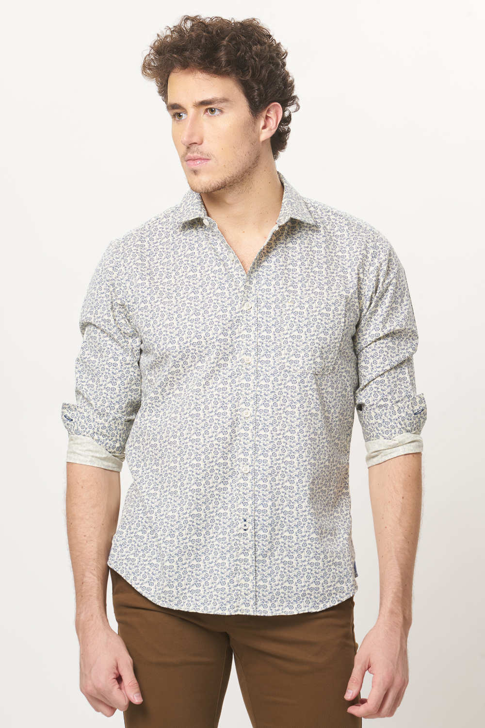 BASICS SLIM FIT PRINTED SHIRT