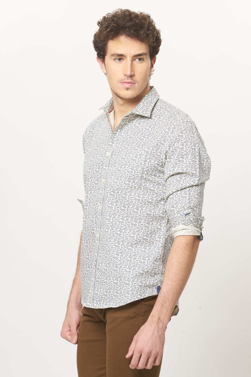 BASICS SLIM FIT PRINTED SHIRT