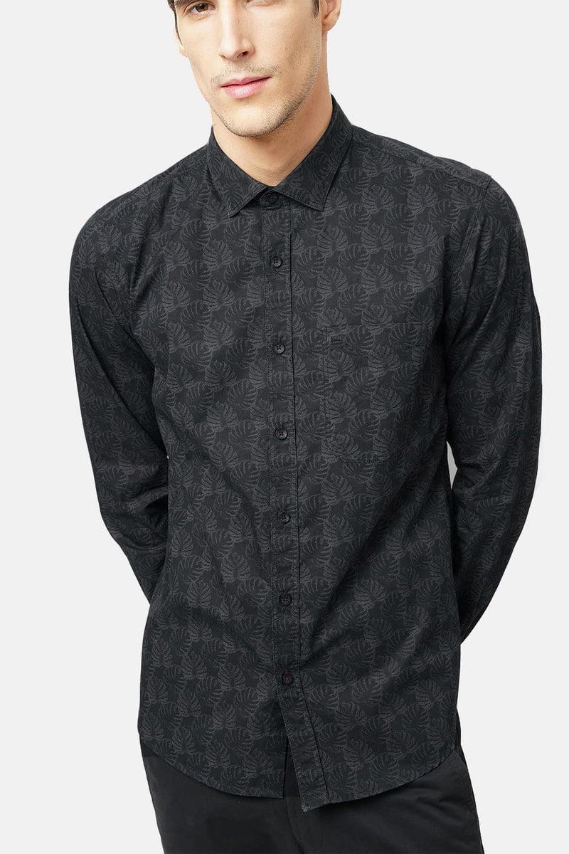 BASICS SLIM FIT PRINTED SHIRT