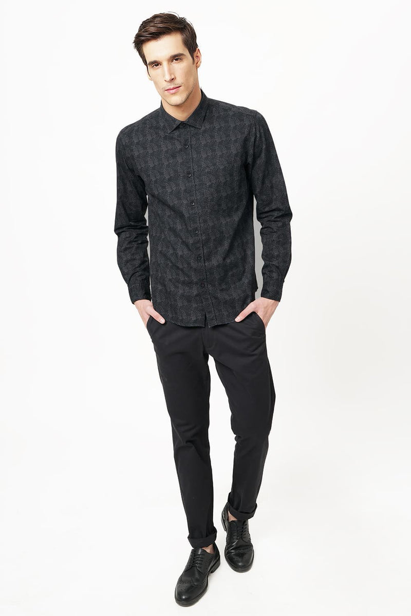 BASICS SLIM FIT PRINTED SHIRT