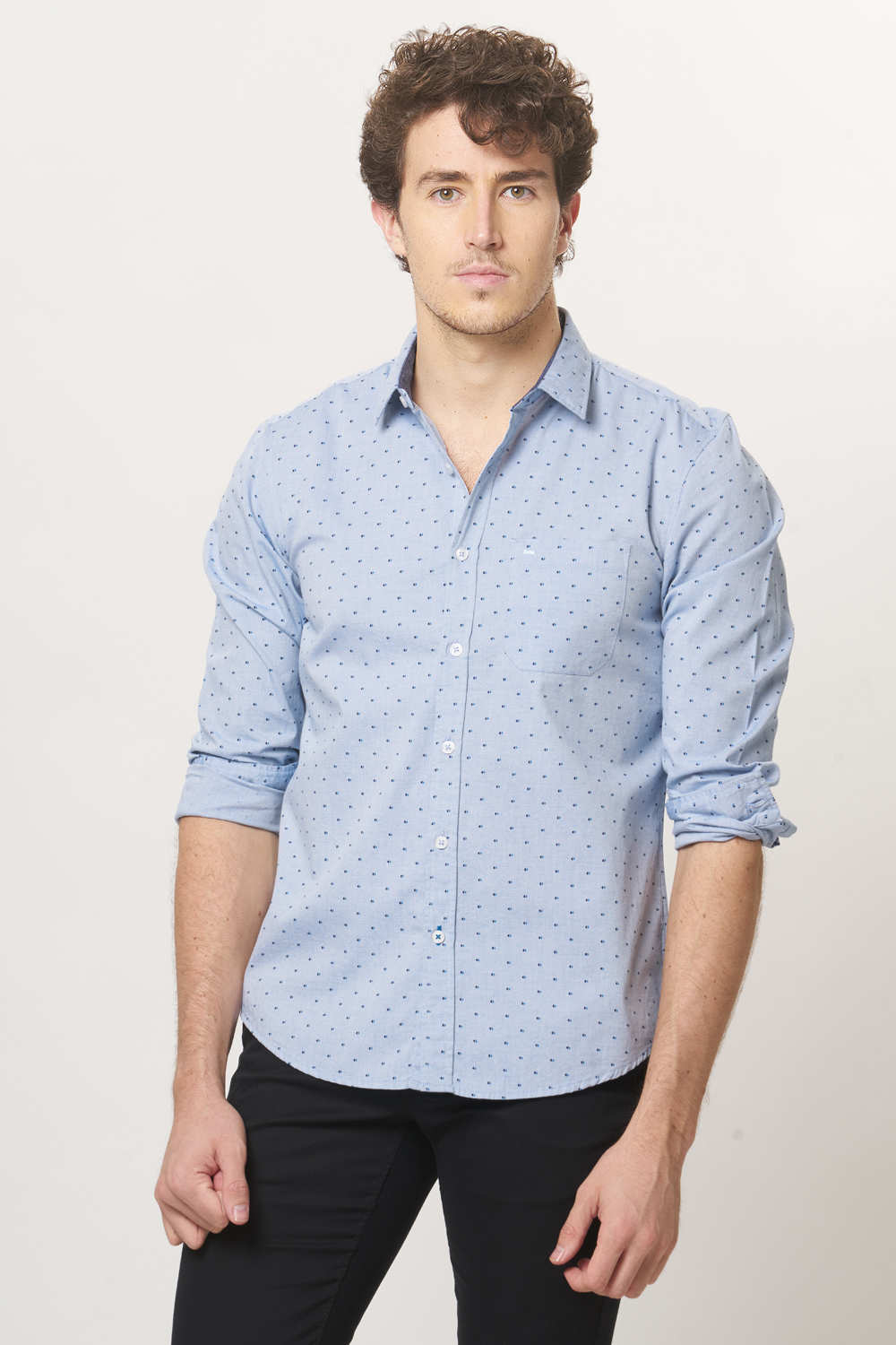 BASICS SLIM FIT PRINTED SHIRT