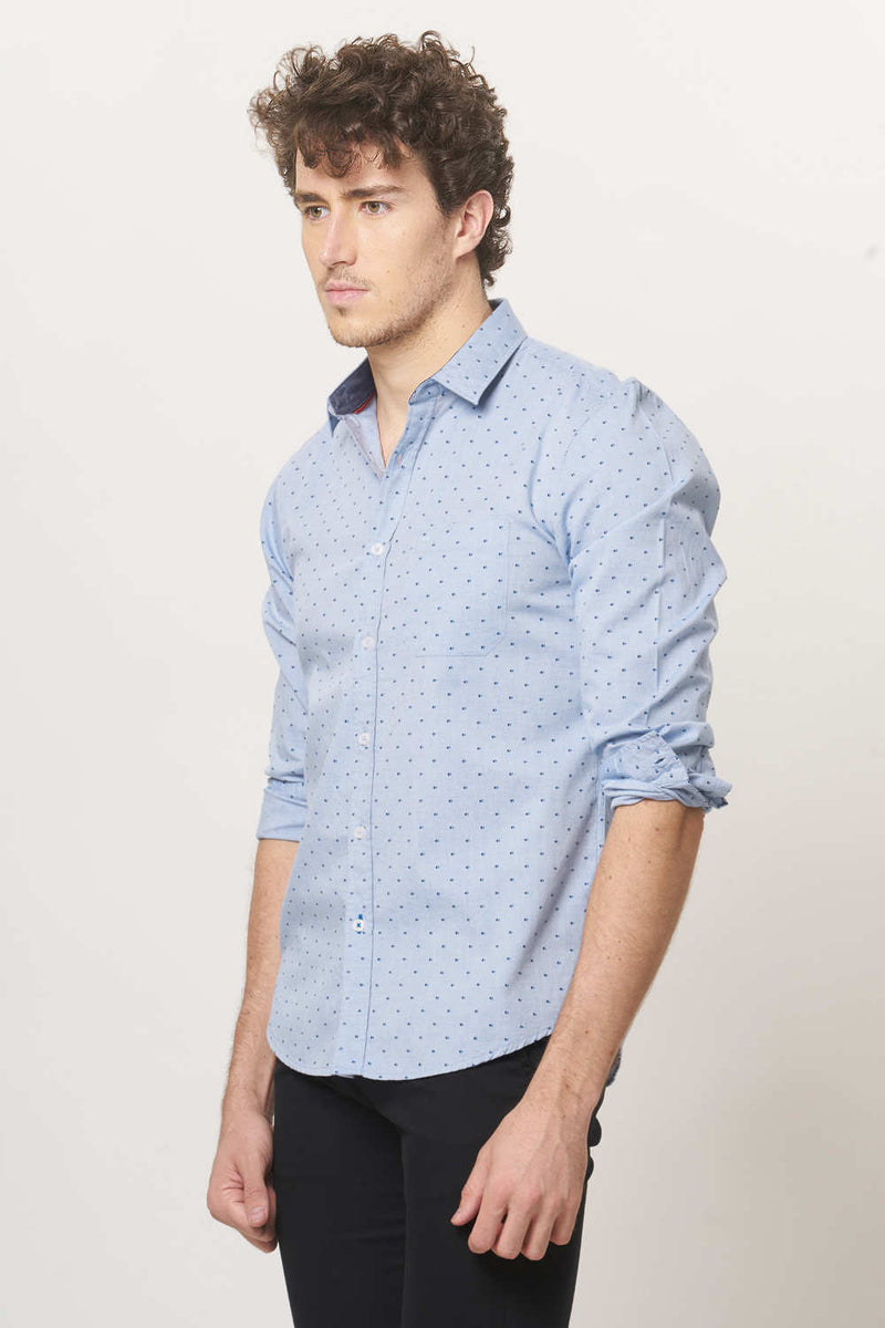 BASICS SLIM FIT PRINTED SHIRT