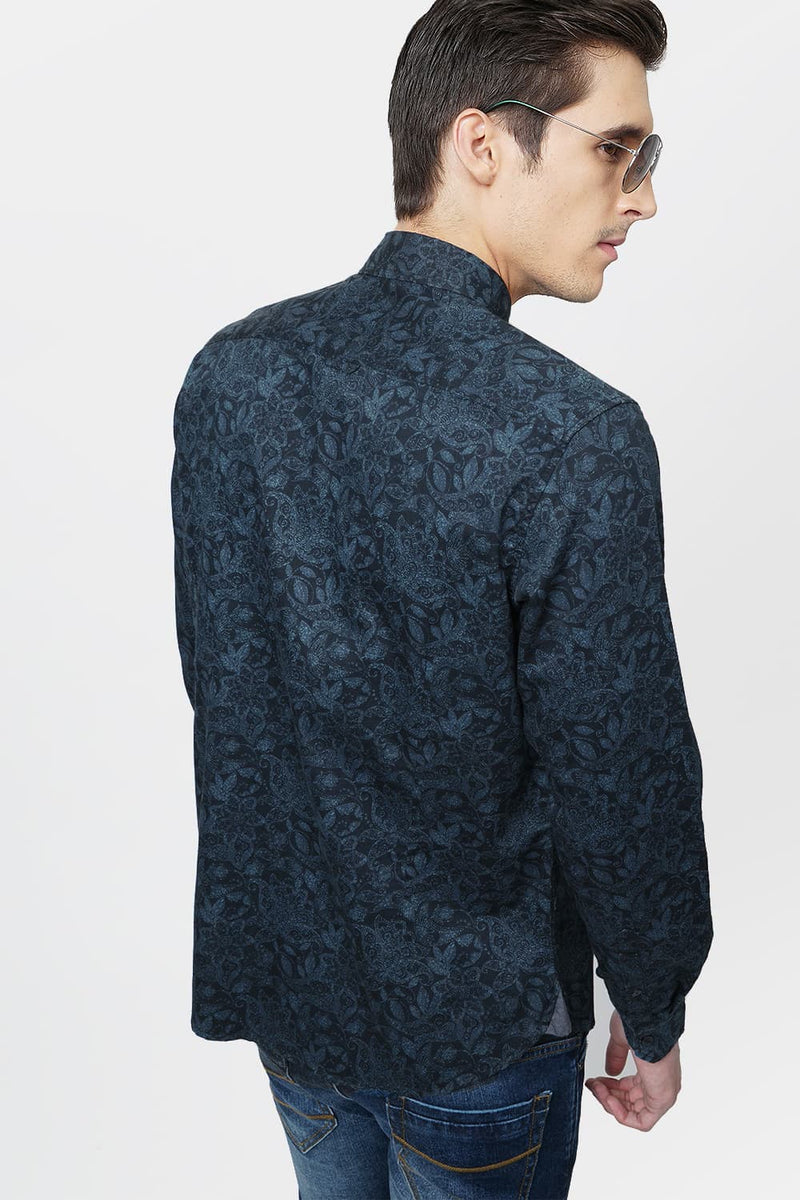 BASICS SLIM FIT PRINTED SHIRT