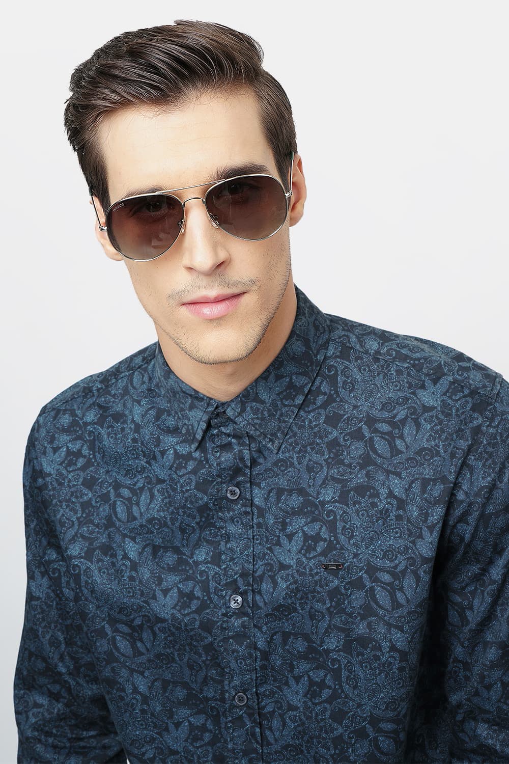 BASICS SLIM FIT PRINTED SHIRT