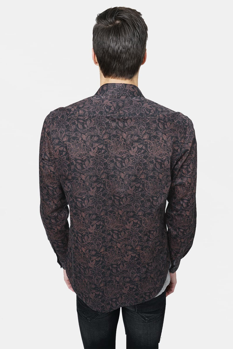 BASICS SLIM FIT PRINTED SHIRT