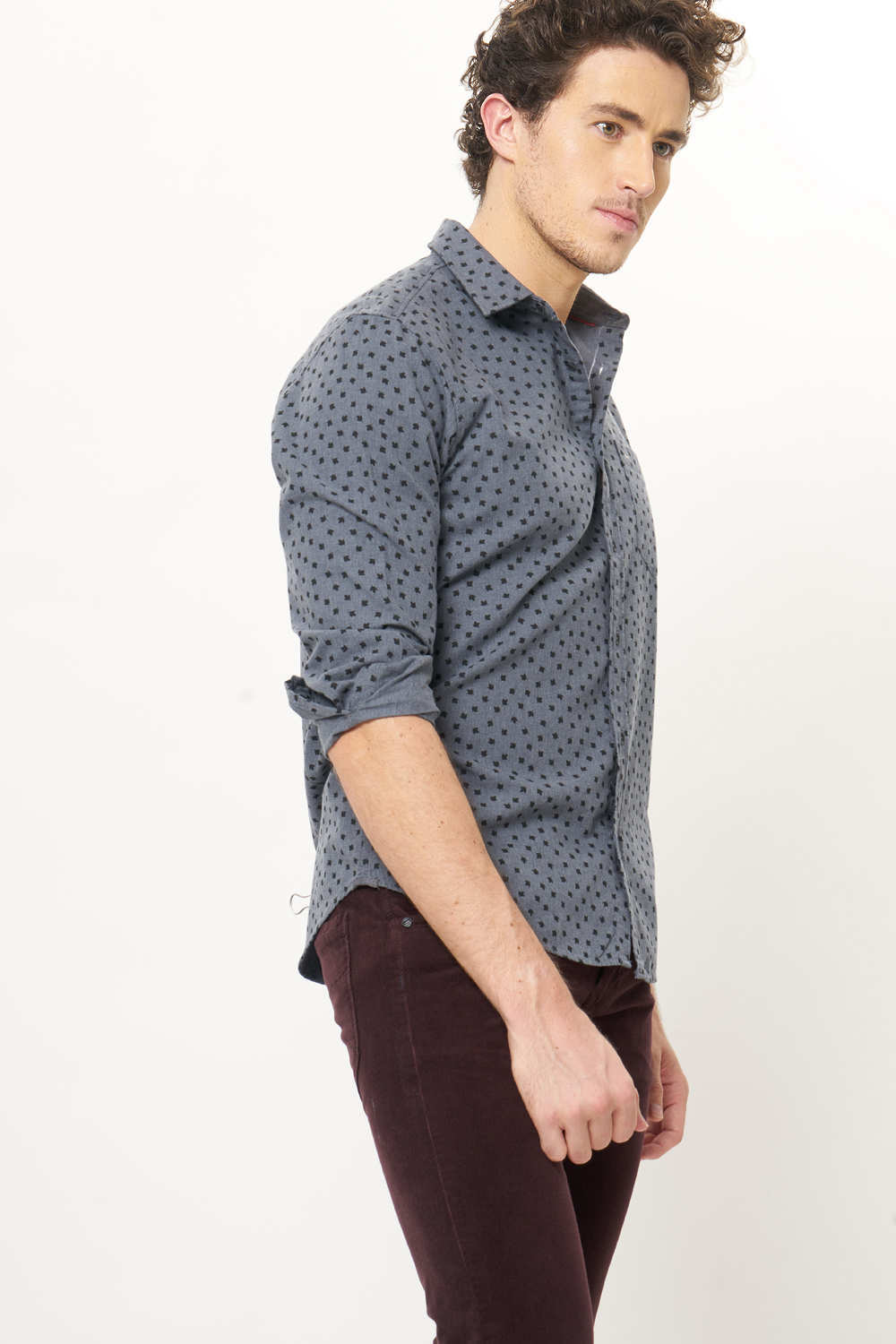 BASICS SLIM FIT PRINTED SHIRT