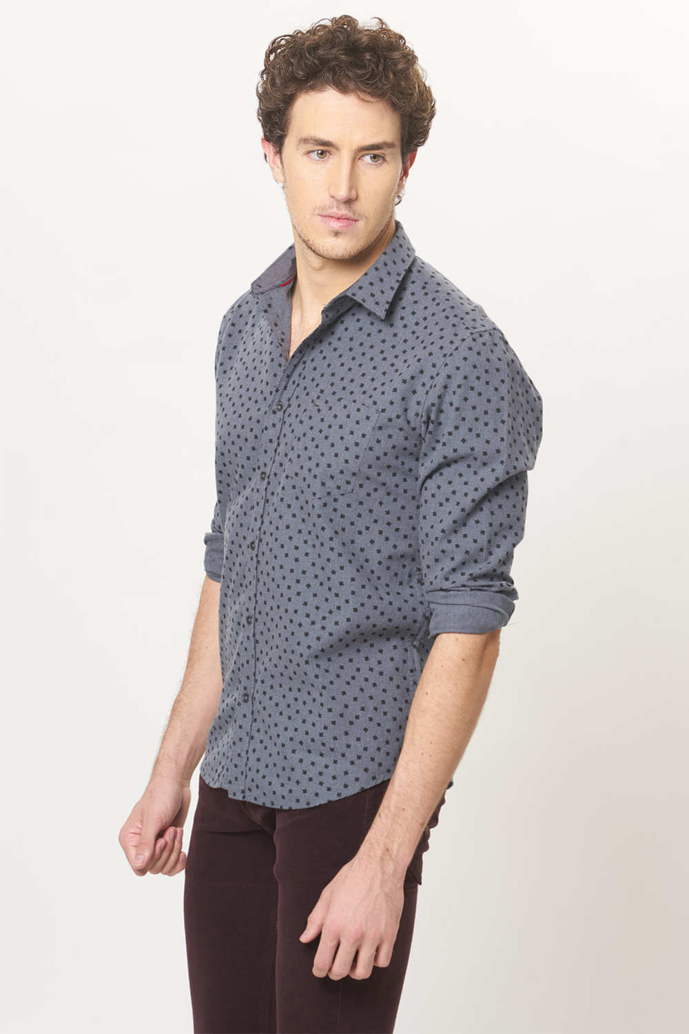 BASICS SLIM FIT PRINTED SHIRT