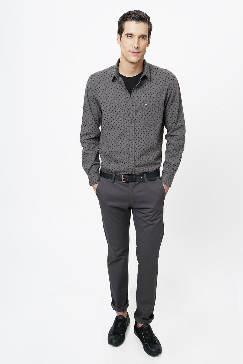 BASICS SLIM FIT PRINTED SHIRT