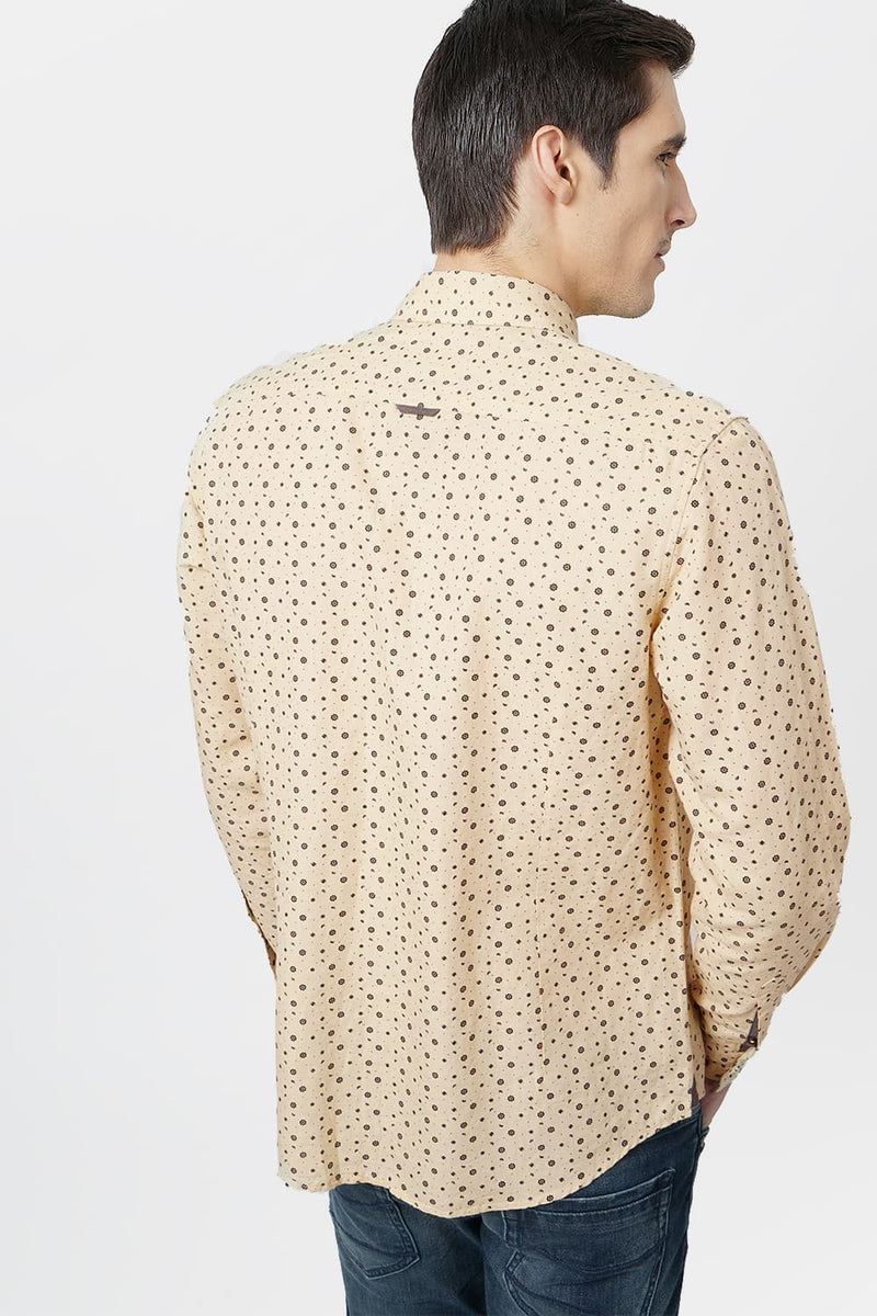 BASICS SLIM FIT PRINTED SHIRT