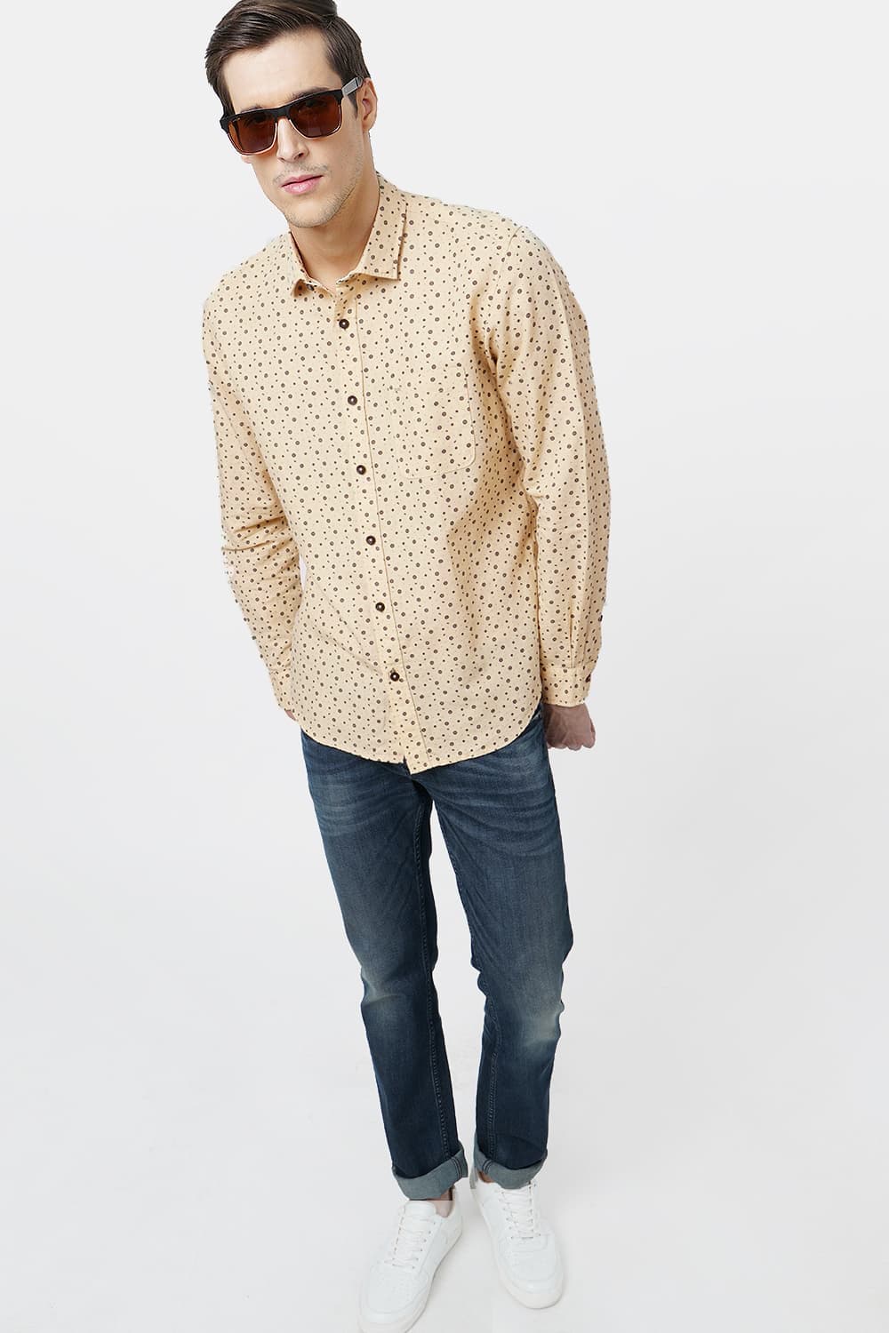 BASICS SLIM FIT PRINTED SHIRT