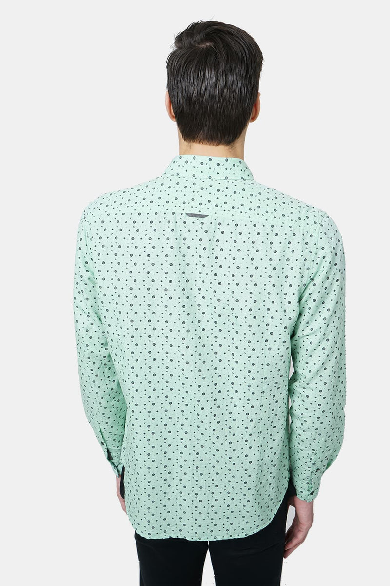 BASICS SLIM FIT PRINTED SHIRT