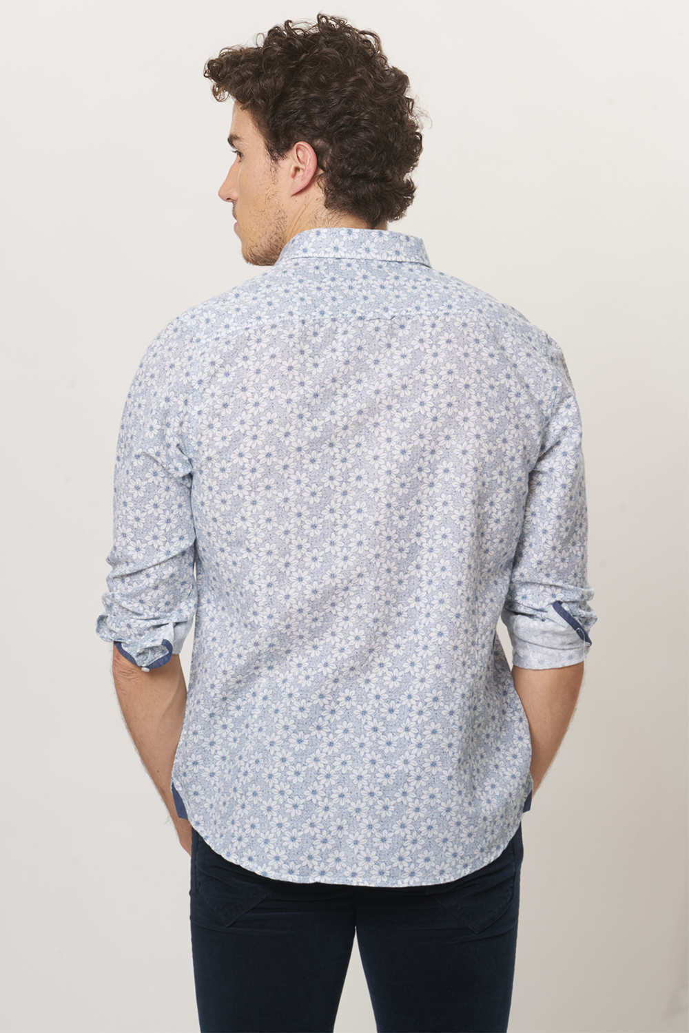 BASICS SLIM FIT PRINTED SHIRT