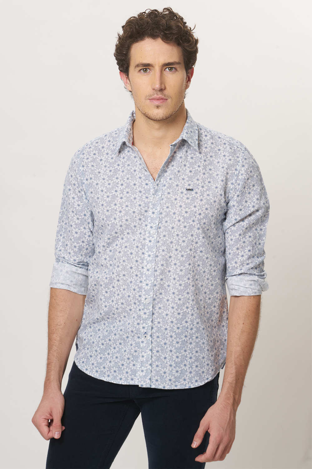 BASICS SLIM FIT PRINTED SHIRT