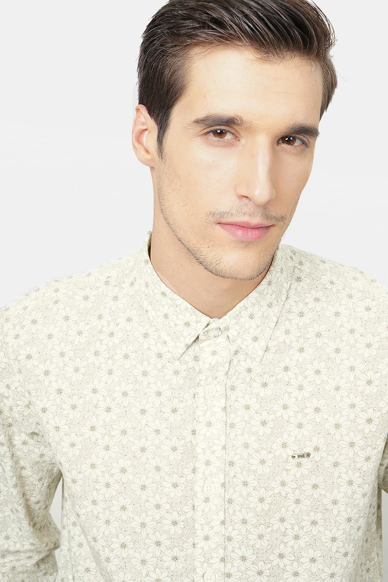 BASICS SLIM FIT PRINTED SHIRT