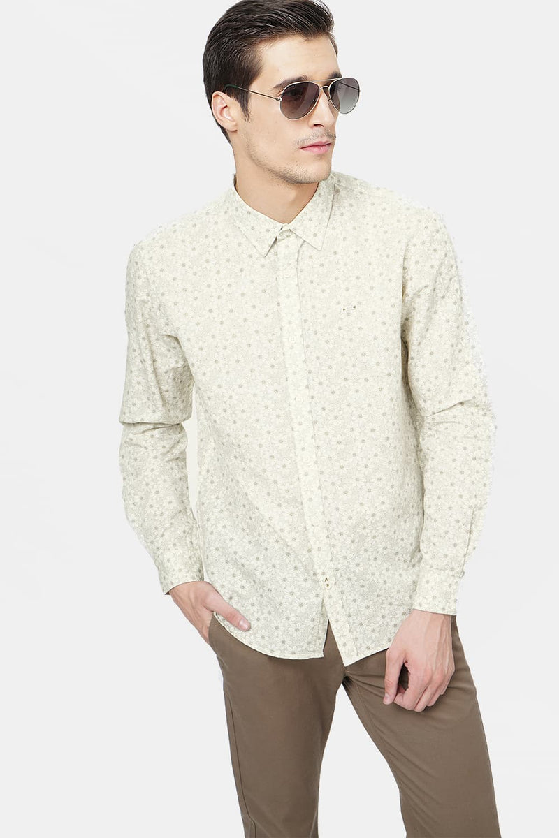 BASICS SLIM FIT PRINTED SHIRT