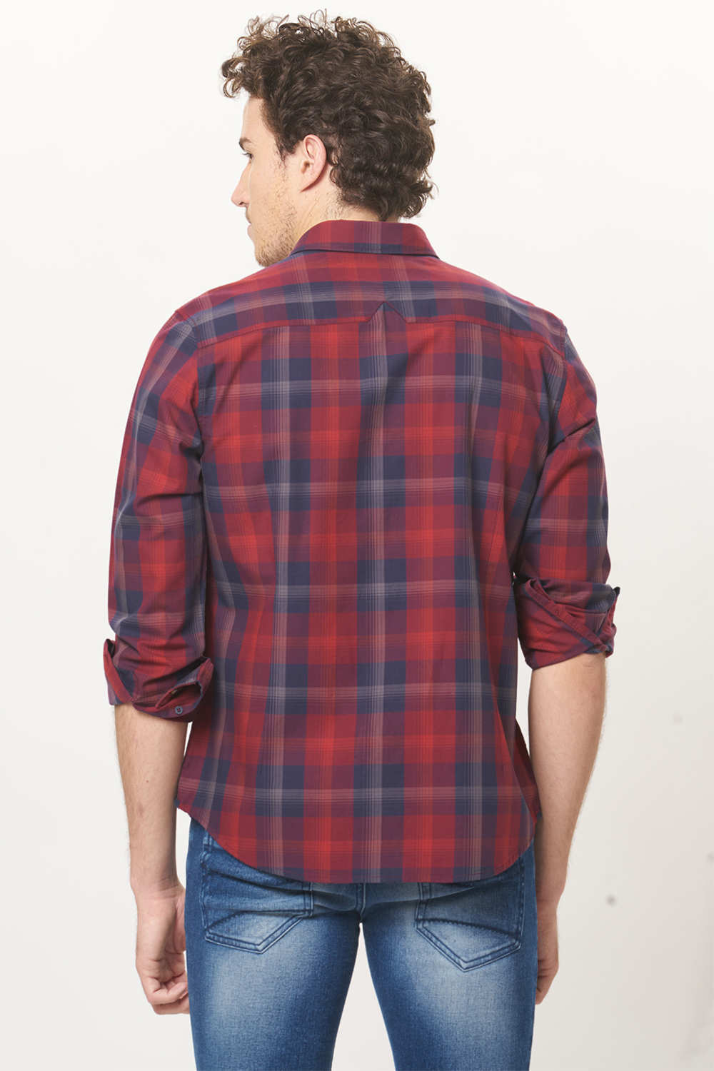 BASICS SLIM FIT CHECKS SHIRT